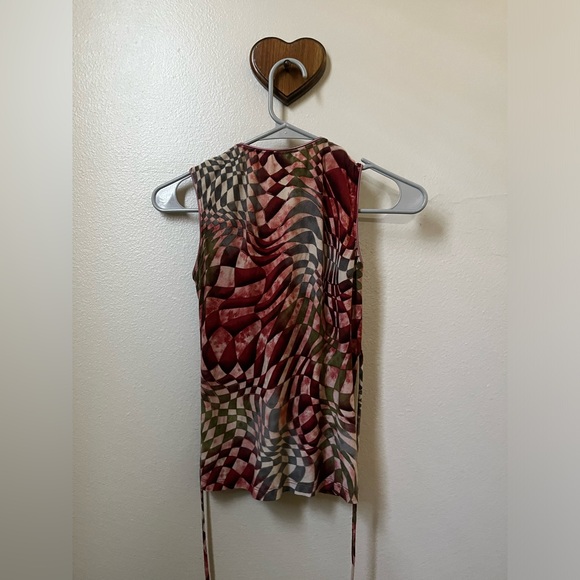 Y2K multi color checkered top size small - Picture 2 of 3